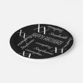 Papieren Borden Volwassendag Zwarte Herhalingsname Papieren Bordje (Gekanteld)