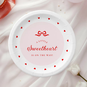 Papieren borden voor Little Sweetheart baby shower Bordje
