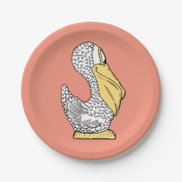 Papieren borden voor Pelicaanse illustraties kinde Bordje