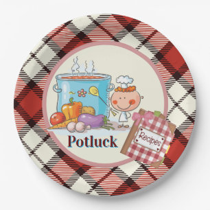 Papieren borden voor potluck bordje