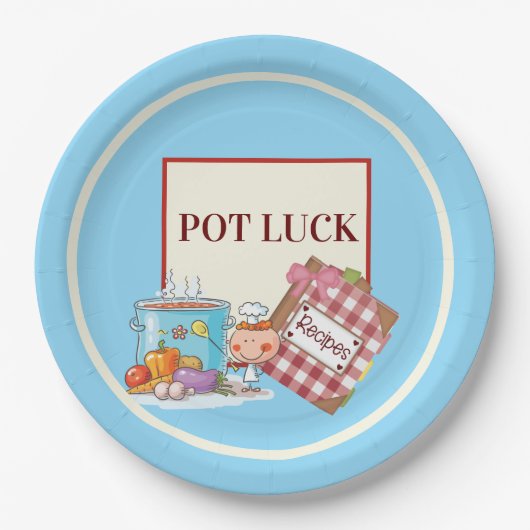 Papieren borden voor potluckdiner bordje (Voorkant)