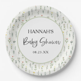 Papieren borden voor Wildflower Garden Baby Shower Bordje