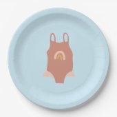 Papieren borden voor zwembadfeestje papieren bordje (Voorkant)