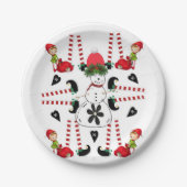 Papieren Borden, vrolijk kerstfeest Elf Papieren Bordje (Voorkant)