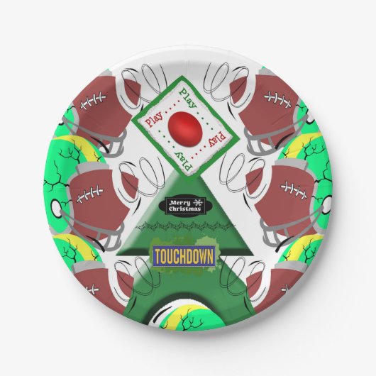 Papieren Borden, vrolijk kerstFootball Bordje (Voorkant)
