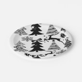 Papieren Borden, vrolijk kerstzilver, grijs Papieren Bordje (Gekanteld)