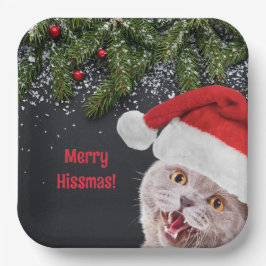 Papieren Borden, vrolijke Hissmas Papieren Bordje