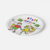 Papieren Borden, vrolijke verjaardagskindjes Papieren Bordje (Gekanteld)