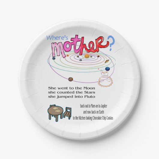 Papieren Borden Waar is moeder? Papieren Bordje (Voorkant)