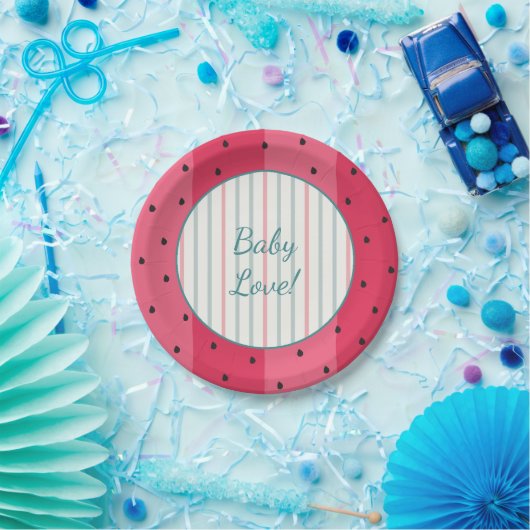 Papieren Borden "Watermeloen" Papieren Bordje (Feest)