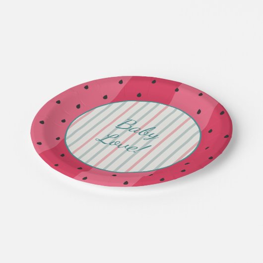 Papieren Borden "Watermeloen" Papieren Bordje (Gekanteld)