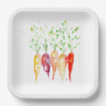 Papieren Borden - Waterverf Heirloom Carrots