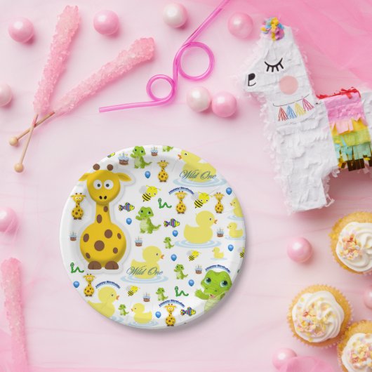 Papieren Borden Wilde een eerste verjaardag Papieren Bordje (Feest)