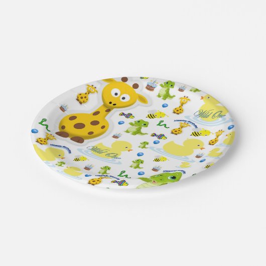 Papieren Borden Wilde een eerste verjaardag Papieren Bordje (Gekanteld)