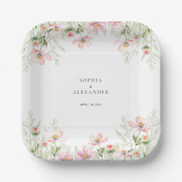 Papieren Borden Wildflower Wedding Papieren Bordje