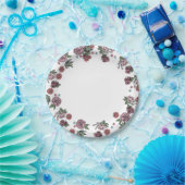 Papieren Borden, witte bloemen Papieren Bordje (Feest)