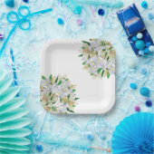 Papieren Borden-Witte Lilies Papieren Bordje (Feest)