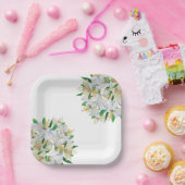 Papieren Borden-Witte Lilies Papieren Bordje (Feest)