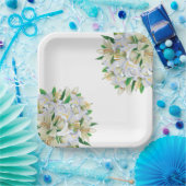 Papieren Borden-Witte Lilies Papieren Bordje (Feest)