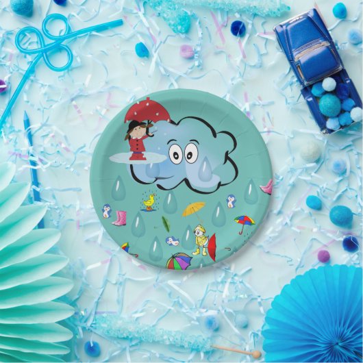 Papieren Borden, wolken Penguin Red Umbrella Papieren Bordje (Feest)