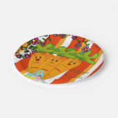 Papieren Borden, wortelen Oranje Stripe 100% Vegan Papieren Bordje (Gekanteld)
