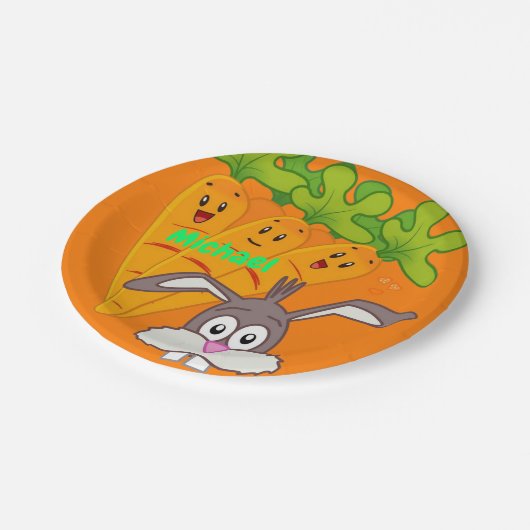 Papieren Borden, wortelkonijn, Oranje Papieren Bordje (Gekanteld)