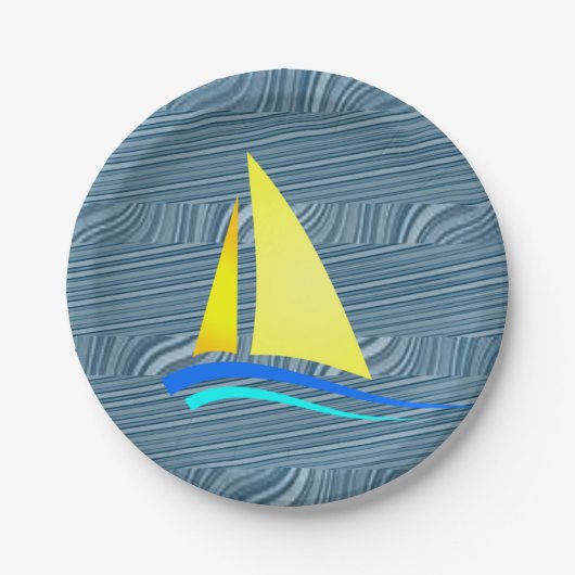 Papieren borden zeilboot bordje (Voorkant)