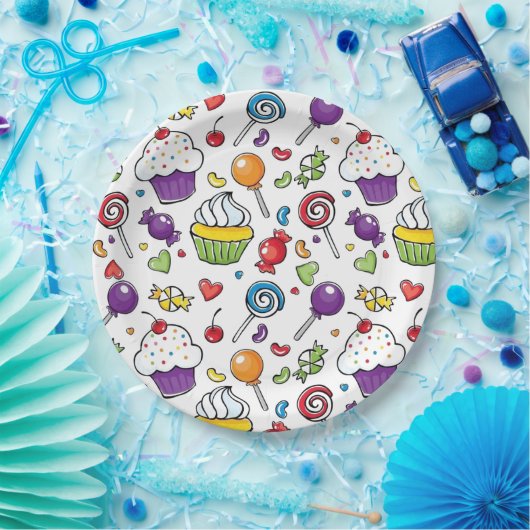 Papieren Borden - Zoete cupcake Papieren Bordje (Feest)