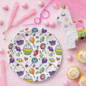 Papieren Borden - Zoete cupcake Papieren Bordje (Feest)