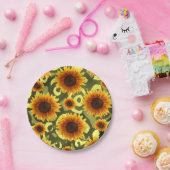 Papieren borden Zonnebloemen Bordje (Feest)