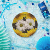 Papieren borden Zonnebloemen Papieren Bordje (Feest)