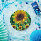Papieren borden Zonnebloemen Papieren Bordje (Feest)
