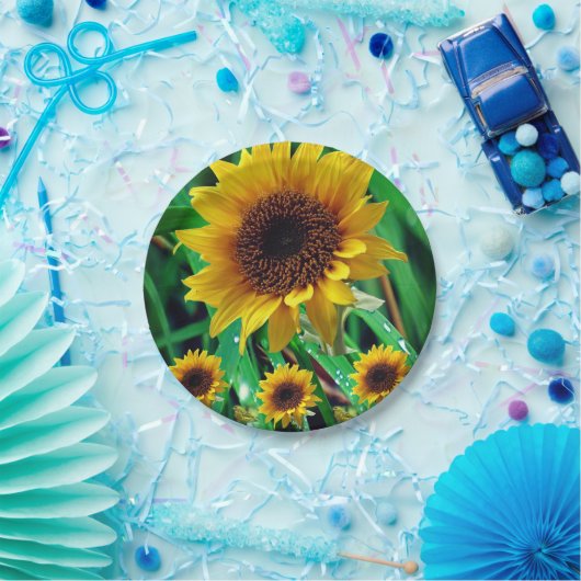 Papieren borden Zonnebloemen Papieren Bordje (Feest)