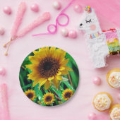 Papieren borden Zonnebloemen Papieren Bordje (Feest)