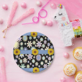 Papieren borden Zonnebloemen Papieren Bordje (Feest)