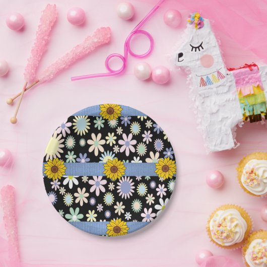 Papieren borden Zonnebloemen Papieren Bordje (Feest)