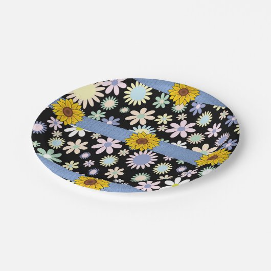 Papieren borden Zonnebloemen Papieren Bordje (Gekanteld)