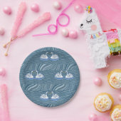 Papieren borden Zwan Papieren Bordje (Feest)