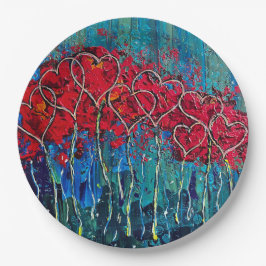 Papieren bordenset 'Hearts' 23 cm Papieren Bordje