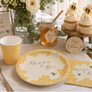 Papieren bordjes bijs baby shower