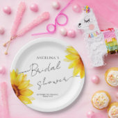 Papieren bordjes Bruidsdouche Zonnebloem (Feest)