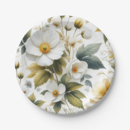 Papieren bordjes met bloemenprint voor bruiloften