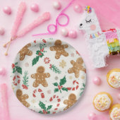 Papieren bordjes met kerstman van koek (Feest)