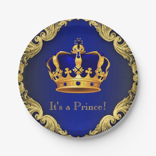 Papieren bordjes Prince baby shower (Voorkant)
