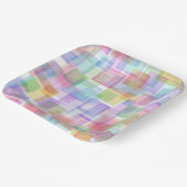 Papieren bordjes vierkant gekleurd assorti (Gebogen)