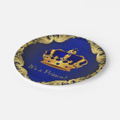 Papieren bordjes voor babyborrel jongens Prins (Gekanteld)