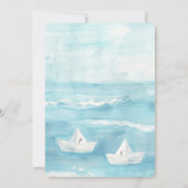 Papieren boten op Zee Beach bruiloft uitnodiging (Achterkant)