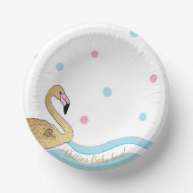 Papieren Bowls "Gold Flamingo Baby & mammie"