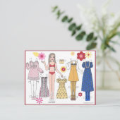 Papieren Briefkaart MOD DOLLIES "Lindsay"  (Staand voorkant)