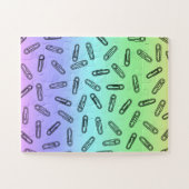 Papieren clips boven regenboog legpuzzel (Horizontaal)